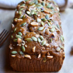 A loaf of Hazelnut Raisin Pumpkin Bread