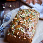 A loaf of Hazelnut Raisin Pumpkin Bread