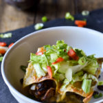 A bowl of Sweet Potato Black Bean Enchiladas