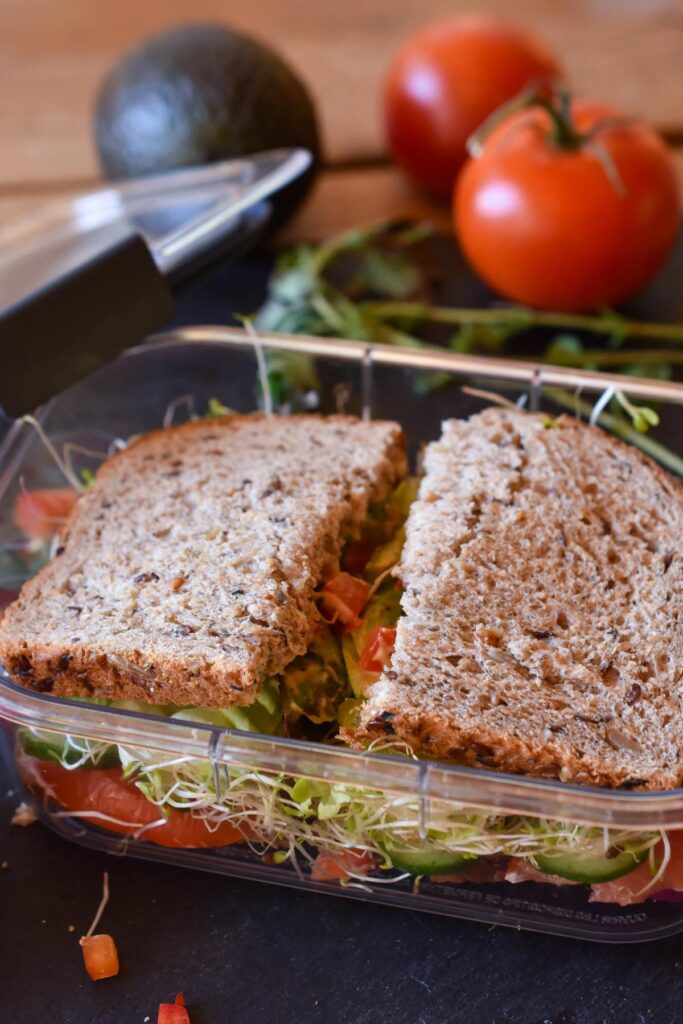 A close up of a Sublime Veggie Sandwich