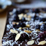 A before cut close of cut Chocolate Blackberry Shortbread bars