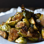 A bowl of Roasted Garlic Balsamic Brussel Sprouts