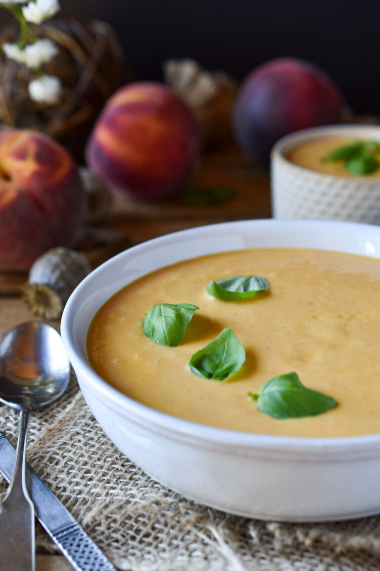 Chilled Peach Basil Soup - Avi Pie