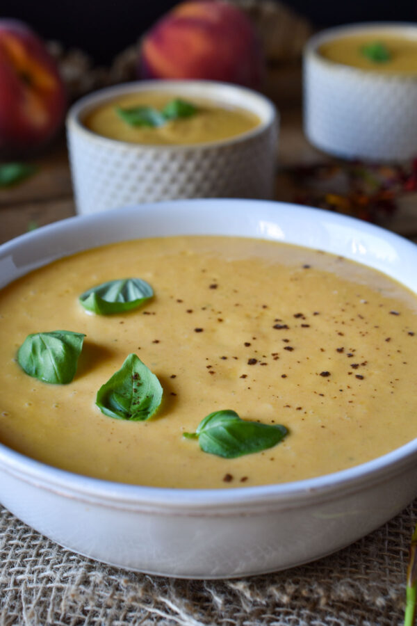 Chilled Peach Basil Soup - Avi Pie