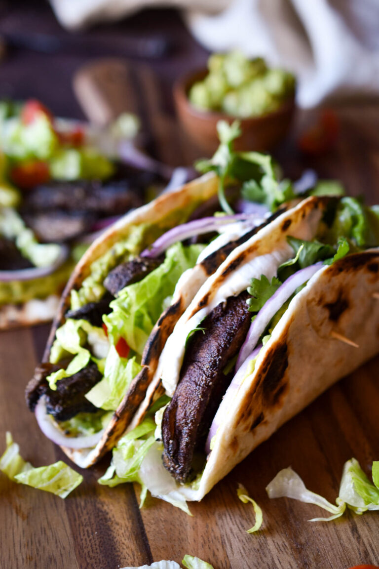 Roasted Portobello Mushroom Tacos - Avi Pie