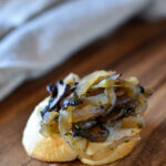 Sautéed Mushroom Garlic Crostini without cheese with more in the background