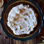 An overview of a whole Chocolate Banana Coconut Cream Pie