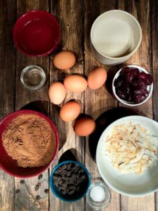 Chocolate Cherry Coconut Brownies - Avi Pie